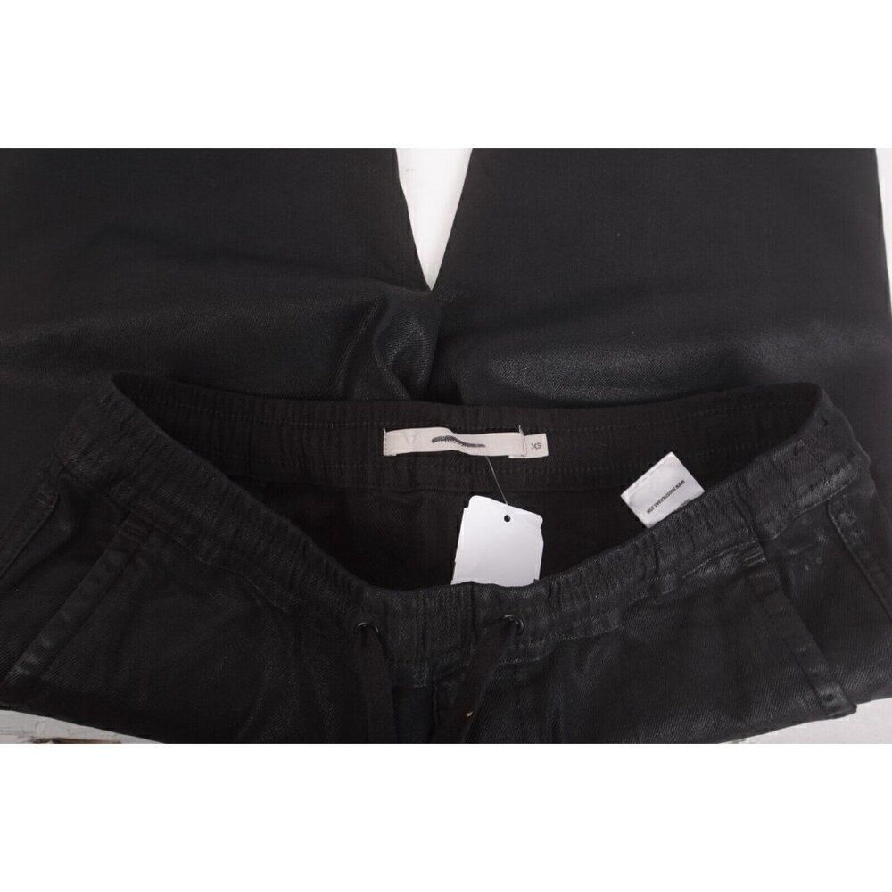 Hudson Jeans Womens Tracker Pants XS Black Coated Elastic Waist linen lyocell - Picture 6 of 7